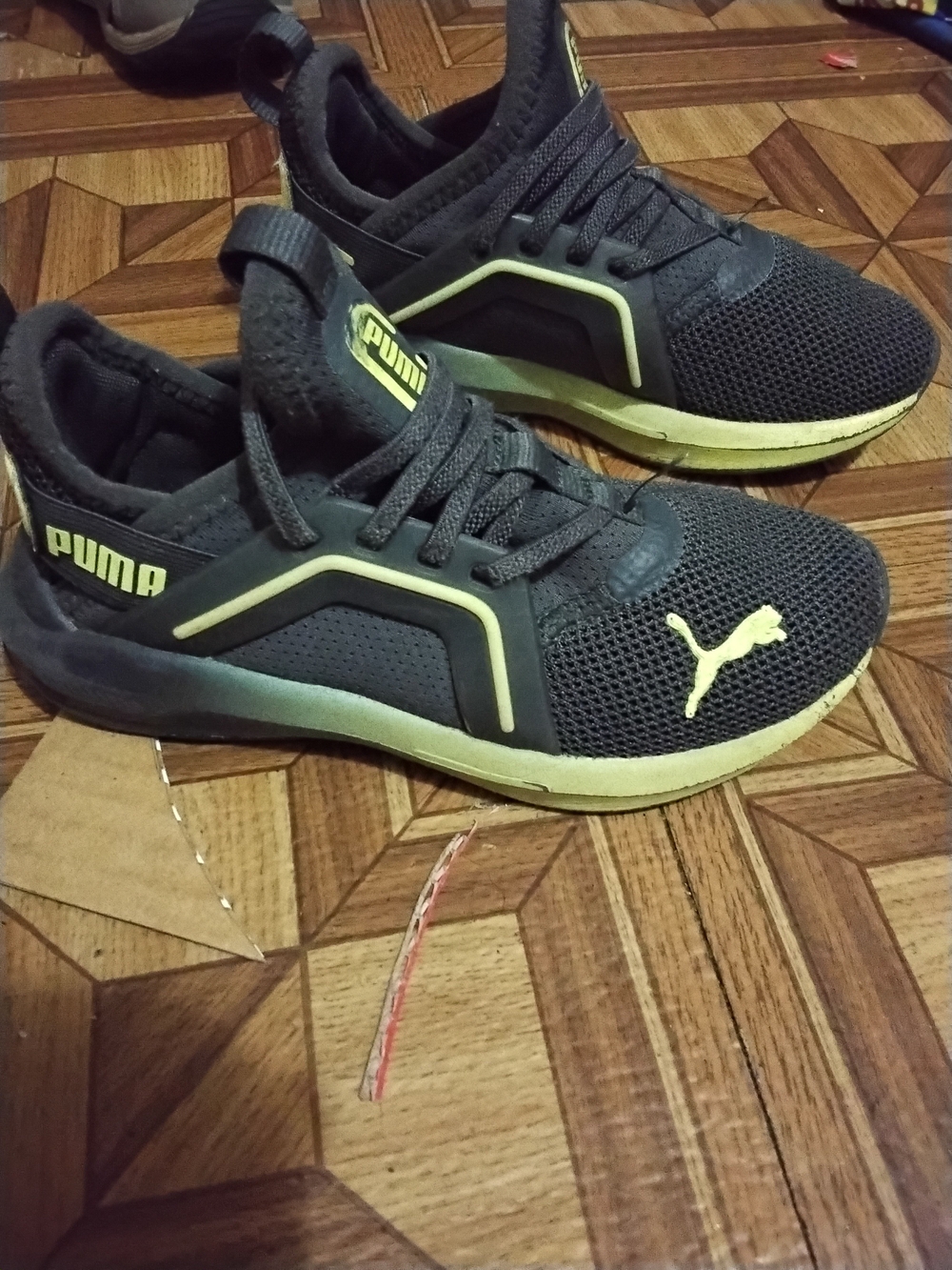 Puma Blue And Green Slip Ons